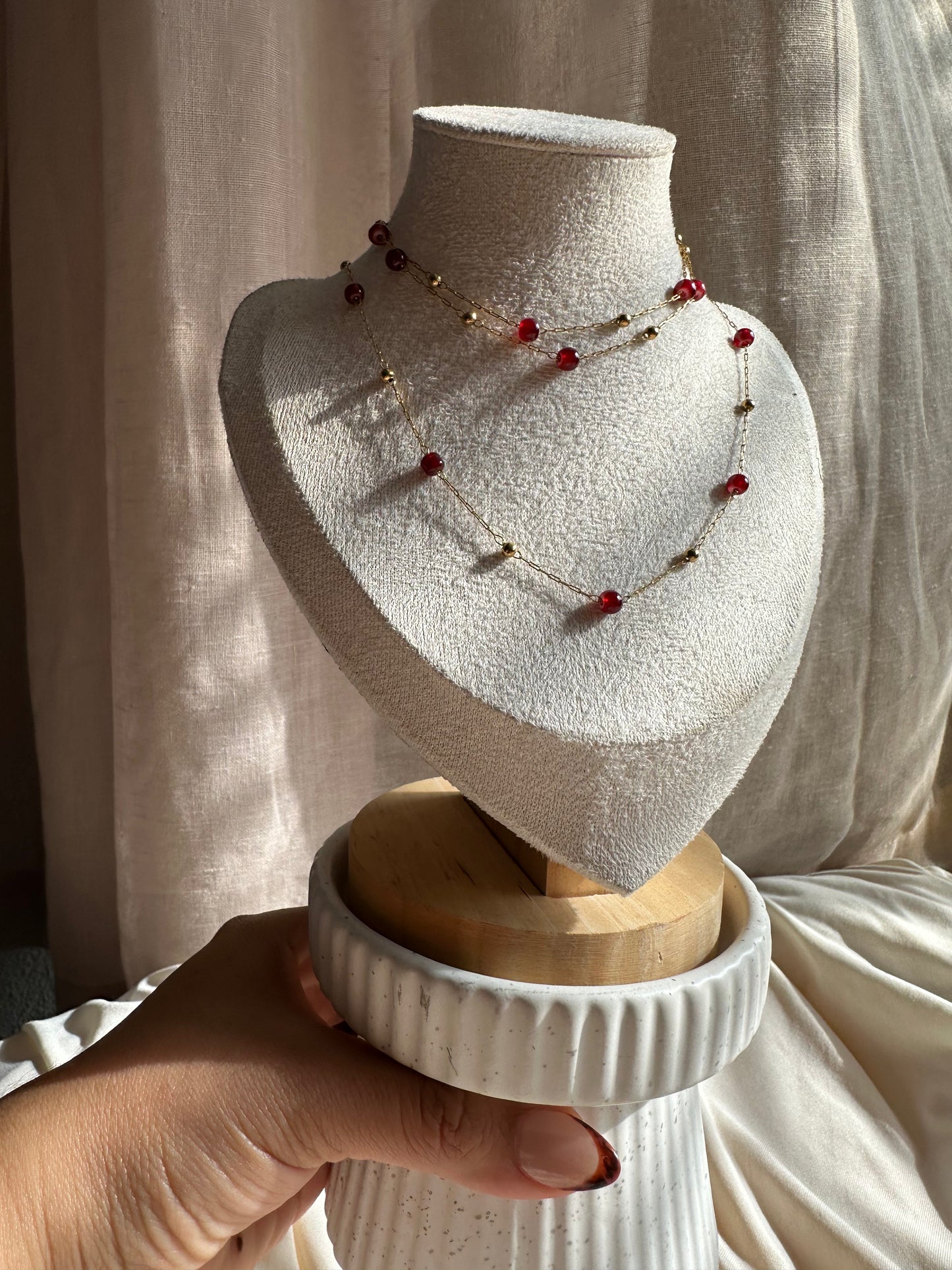 Rhodolite Choker Set